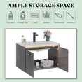 thumbnail image 6 of LUXOAK LED Light High Gloss 31" Floating Bathroom Vanity with Sink, Gray, 6 of 7