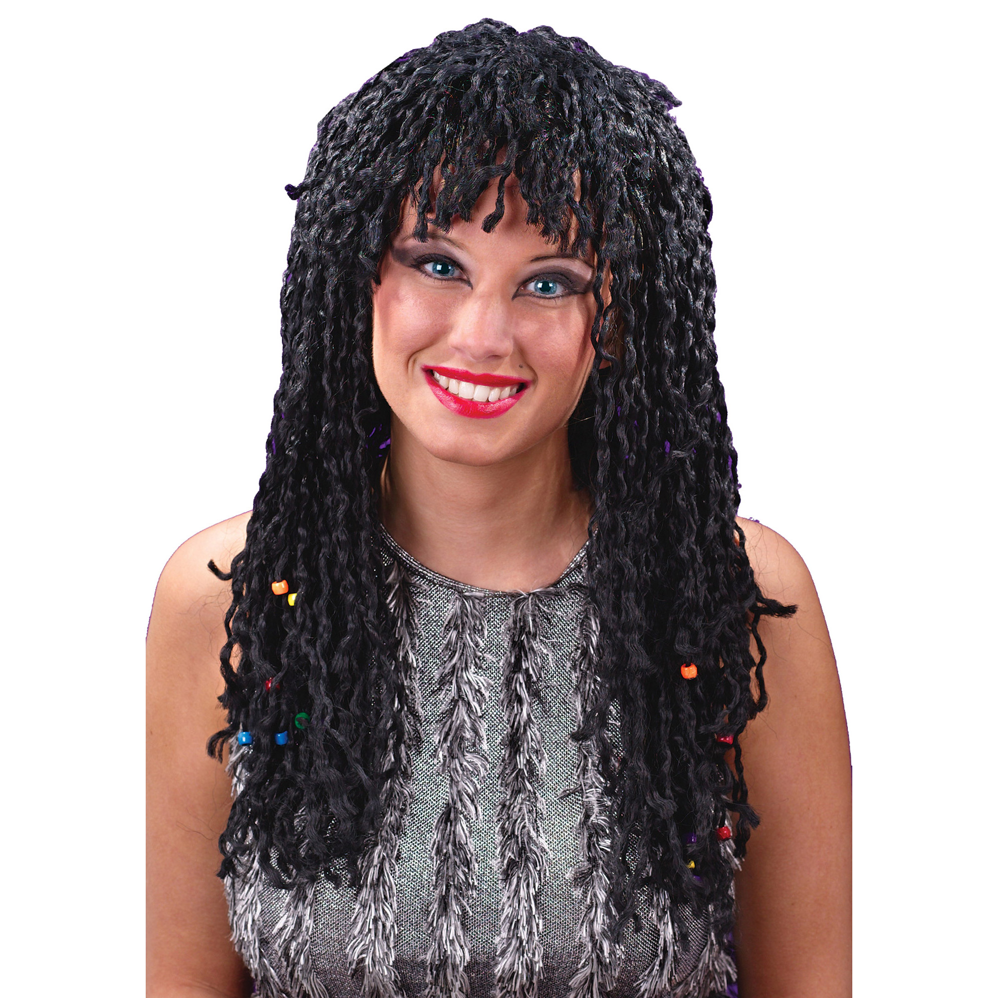 Morris Costumes Womens Beaded Twist Wig Adult Halloween Accessory