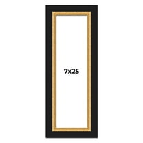 7x25 Frame Gold Real Wood Picture Frame Width 2.25 Inches | Interior Frame Depth 0.5 Inches |