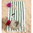 thumbnail image 4 of American Soft Linen, 100% Cotton 4-Pack Turkish Cabana Striped Beach Towels – Sand-Free, Soft & Absorbent, 30x60 Inches - Sage Green, 4 of 7