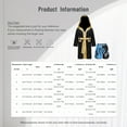 thumbnail image 5 of Yruioon Kids Boys Boxing Outfit Metallic SatinLong Sleeve Robe Hooded Grown Cloak with Belt and Boxer B2 6, 5 of 5