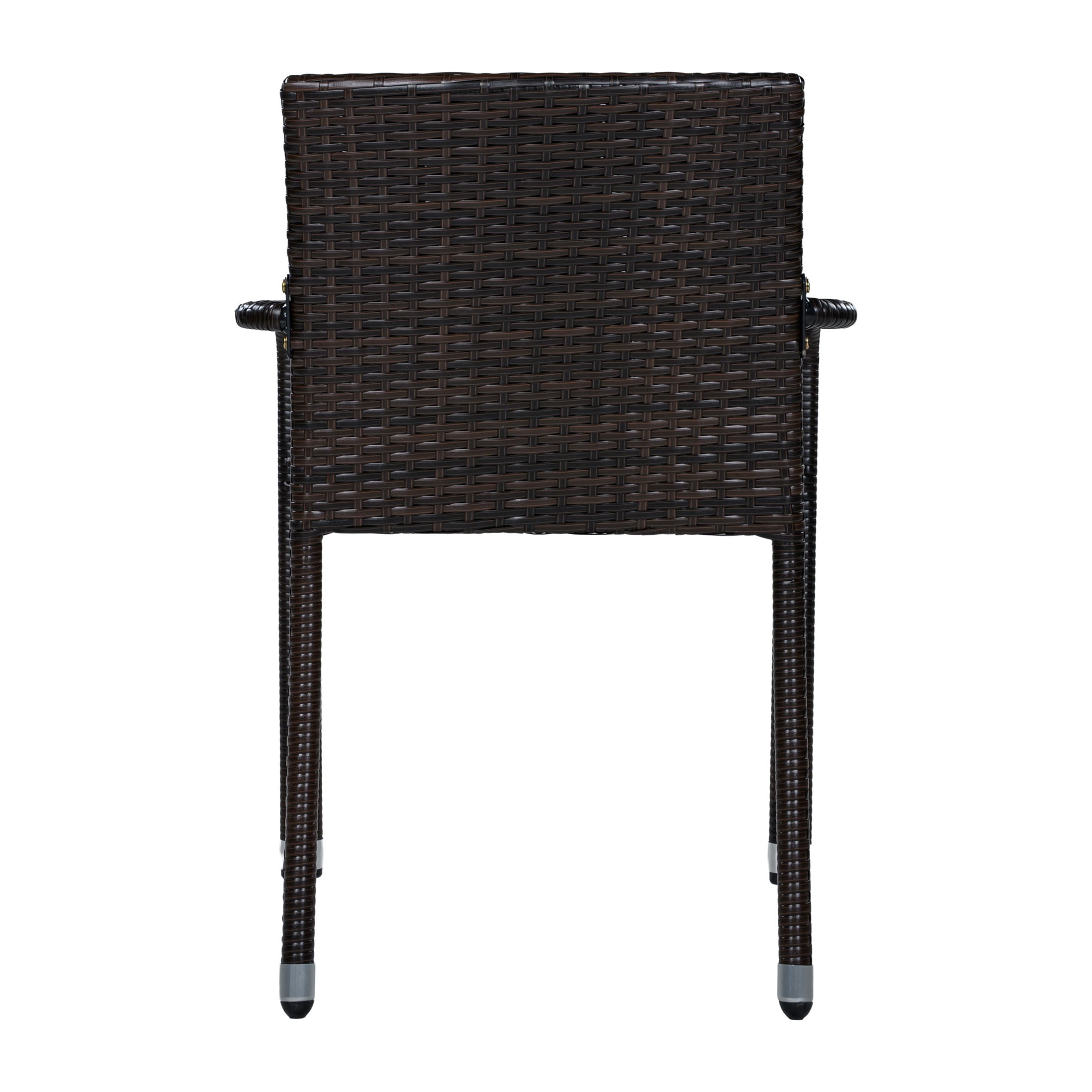 Christopher Knight Home Outdoor Handwoven Wicker Dining Arm Chairs, Dark Brown, Set of 4