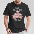 thumbnail image 2 of Love Pig Graphic Tee for Adults Unisex Cotton Comfortable Casual Wear Perfect for Pig Lovers and Farm Animal Enthusiasts, Size 5XL, Color Black, 2 of 3