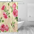 thumbnail image 2 of Coolnut Watercolor Red Rose Bath Shower Curtain Liners 72"x72", Polyester Waterproof Bath Curtains with Hooks for Bathroom Decoration, 2 of 5