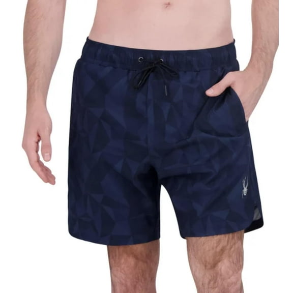 Spyder Men's UPF 30  Breathable Comfort Stretch Swim Short (US, Alpha, Large, Regular, Regular, Dark Blue)
