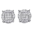 thumbnail image 2 of 14K White Gold Princess Diamond Soleil Collection Circle Stud Earrings 1 Ct., 2 of 5