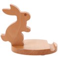 thumbnail image 3 of MasteelfCA Wood Cellphone Holder Rabbit Tabletop Mobile Tablet Holder Bunny Wood Craft Ornament for Office, 3 of 8