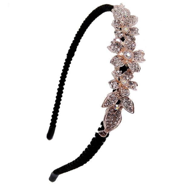 Diadema de cristal para mujer, banda de perlas, banda para el cabello para mujer, bandas de flores de cristal, diadema para niña, aro de joyería con cuentas, cuidado de la belleza, accesorio elegante