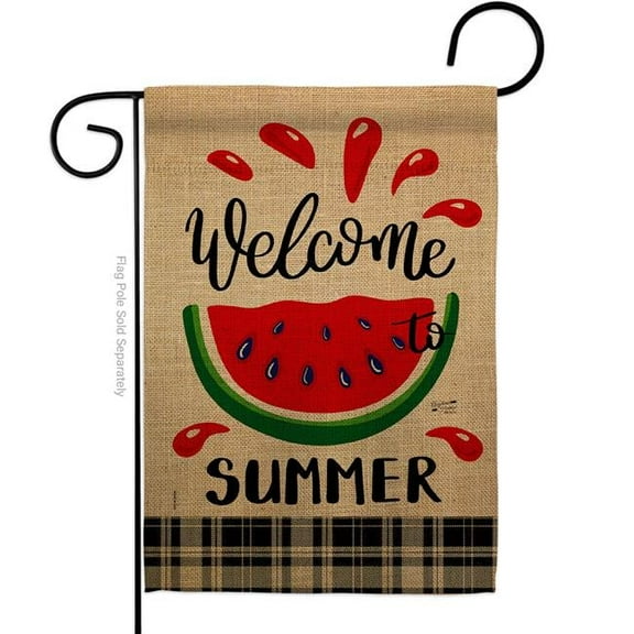 Angeleno Heritage G135214-BO Watermelon Summer Summertime Fun & Sun 13 x 18.5 in. Double-Sided Decorative Vertical Garden Flags for House Decoration Banner Yard Gift