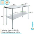thumbnail image 3 of AmGood 24 in. x 60 in. Stainless Steel Table | Metal Utility Kitchen Prep Work Table | NSF, 3 of 9