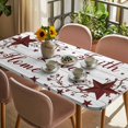 thumbnail image 3 of Wooden Grain Table Cloths for 4 Foot Rectangle Tables, Red Country Texas Star Branches Berry Patio Waterproof Elastic Fitted Tablecloths, Washable Rectangular Table Cover for Camping, 3 of 8