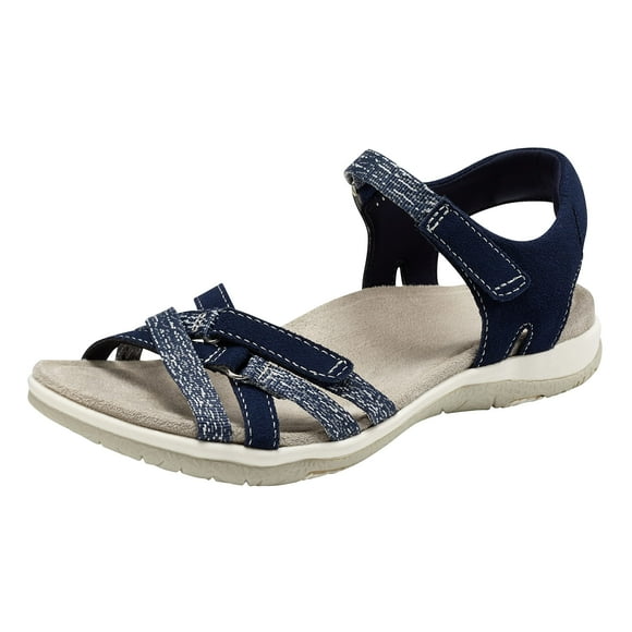 Earth Origins Women’s Sofia Sandals for Casual, Walking and Everyday - Navy - 8