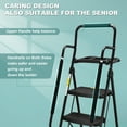 thumbnail image 4 of Jocauto 5 Step Ladder with Tool Tray and Handrails, Portable Steel Folding Stool with Wide Anti-Slip Pedal, Tool Platform, Sturdy Steel Ladder, Black, 4 of 9
