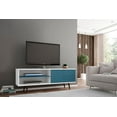 thumbnail image 2 of Liberty 62.99" Mid-Century Modern TV Stand with 3 Shelves and 2 Doors with Solid Wood Legs, 2 of 3
