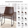 thumbnail image 6 of Signature Design by Ashley Centiar Mid-Century Dining Chairs Set of 2, Brown Faux Leather Bucket Seat Dining Chairs with Tubular Metal Base, 6 of 7