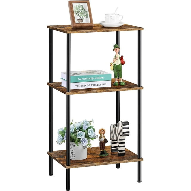 3Tier End Table Nightstand Side Table, Brown