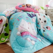 Gabby's Dollhouse Kids Comforter and Pillowcase, 2-Piece Set, Twin/Full, Reversible
