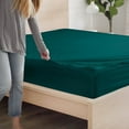 thumbnail image 5 of DNG Creations 5 Piece Zipper Sheet Set - Include (1 Elastic Fitted Sheet , 1 Base Sheet has Zipper, 1 Flat Sheet And 2 Pillowcase) 24 Inch Deep Pocket ( Solid Teal - Twin XL ), 5 of 7