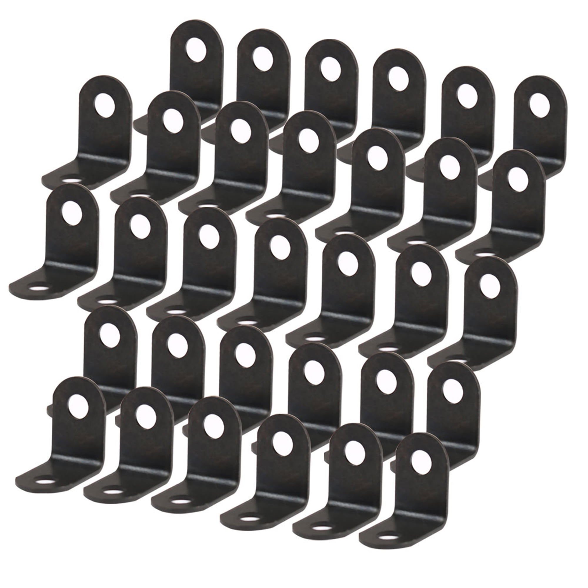 16x16mm Angle Bracket Metal Black Brace Fastener Shelf Support Corner