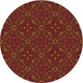 thumbnail image 1 of Ahgly Tapis Rond Lavable en Machine Intérieur Transitionnel Rouge Canneberge, 8 Pieds Rond, 1 of 7
