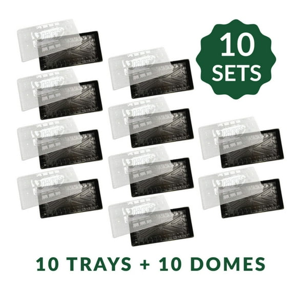 Jiffy Greenhouse Humidity Dome Tray - Plant Germination Tray, Breathable - 10 Pack