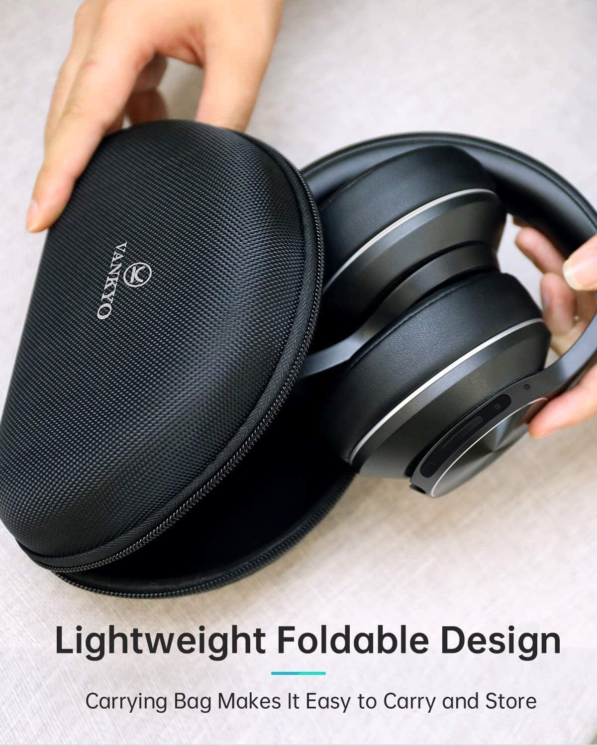 VANKYO C751 Wireless Headphones with CVC 8.0 Microphone Deep Bass High Fidelity Sound Comfortable Protein Ear Cushions 30 Hours of Play Time