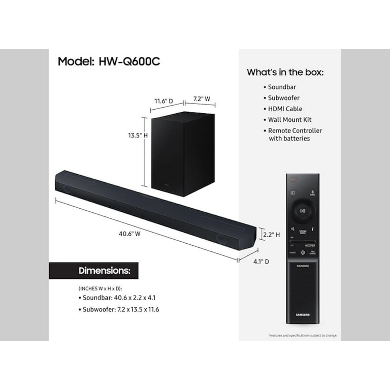 Restored Samsung HW-Q60CC/ZA-RB 3.1.2 ch Q-Series Dolby ATMOS ...