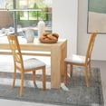 thumbnail image 4 of Costway 2 PCS Linen Fabric Upholstered Kitchen Armless Chairs with Rubber Wood Frame Natural, 4 of 10