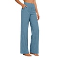 thumbnail image 2 of CAIXIA Womens Plus Size Wide Leg Pants Elastic High Waist Casual Palazzo Pants Lounge Trouser with Pockets, 2 of 4