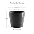 thumbnail image 2 of Ecopots Amsterdam Durable Modern Round Indoor/Outdoor Recycled Based Composite Flower Pot Planter, Dark Grey, 10", 2 of 4