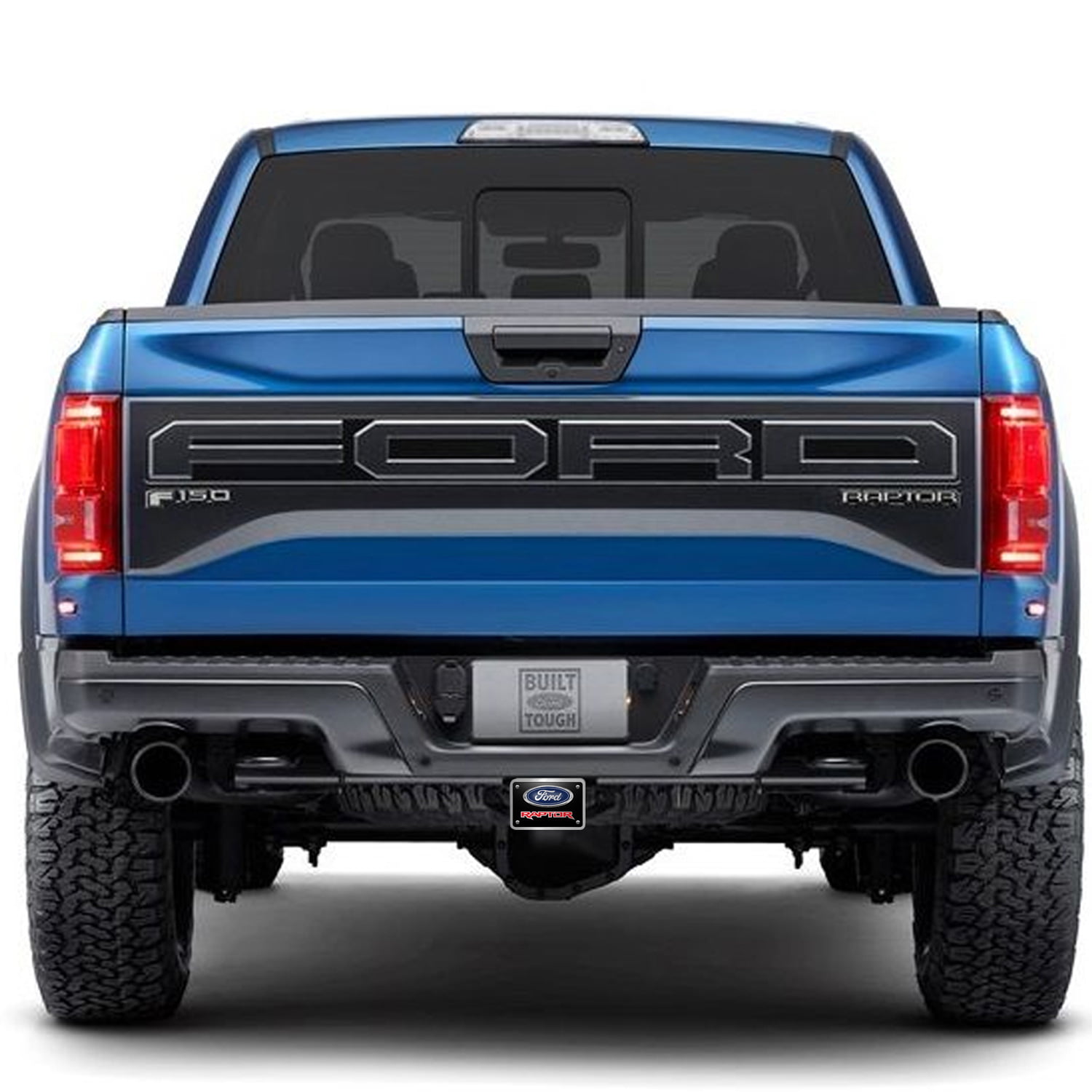 Ford Raptor in Red 3D Black 38 Thick Solid Billet Aluminum Tow Hitch Cover