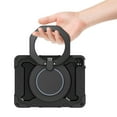 thumbnail image 6 of K-Lion for iPad Pro 11 inch & iPad Air 4th/5th Heavy Duty Rugged Case, 3 Layers Multi-Functional Ring Bracket Pencil Holder Kickstand Shockproof Armor Silicone Case,Black, 6 of 10