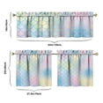 thumbnail image 6 of Kitchen Curtains 24 Inch Short - 3 Panel Set, Mermaid Ocean Underwater Coral Design, Rod Pocket Window Curtain, 100% Polyester, Easy Wash for Farmhouse, Nautical Kitchen, Bathroom, 6 of 6