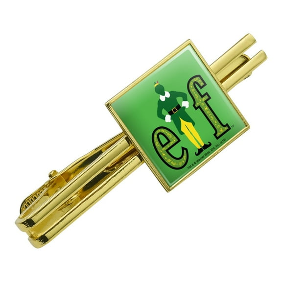 Elf Movie Logo Square Tie Bar Clip Clasp Tack- Silver or Gold