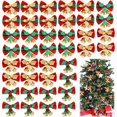 thumbnail image 2 of Árbol de campanas de 12/24 piezas, decoración colgante con lazo, artesanía para el hogar, adornos de regalo de Año Nuevo, lazos de Navidad, 2 of 4