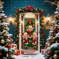 thumbnail image 1 of Aodebiao Rideau de Porte de Noël avec Design d'Elfes Festifs Décoration de Fête Tissu Polyester Imperméable pour Célébrations Intérieures Extérieures Décoration Maison Facile à Accrocher, 1 of 6