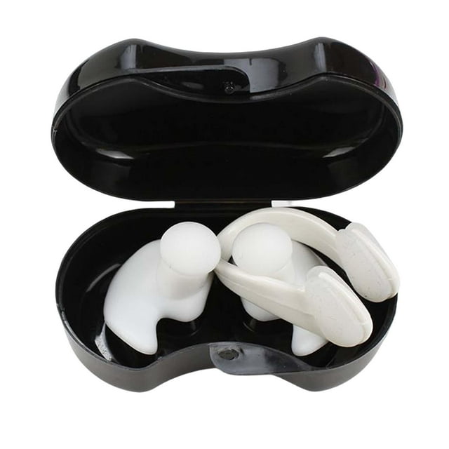Juego de tapones para los oídos y la nariz para natación, protectores impermeables para los oídos y la nariz. Blanco