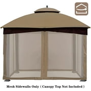 Eurmax Replacement Canopy Mesh Sidewalls for 10X12 Gazebo #GF-12S004B-1,Khaki