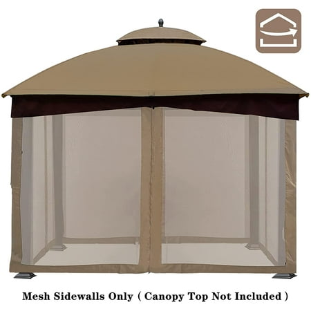 Eurmax Replacement Canopy Mesh Sidewalls for 10X12 Gazebo #GF-12S004B-1,Khaki
