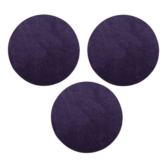 Furnishmyplace Furnish my Place Plush Solid Purple Color Rug Set of Area Rugs Set of 3 - 18" Round