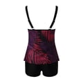 thumbnail image 4 of Gibobby Conjunto de traje de baño de bikini Trajes de baño Tank Tummy Two Top Control Piece con Boyshorts para mujeres Flowy Trajes de baño Tankinis Set(Morado,M), 4 of 5