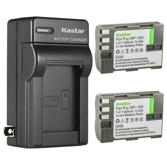 Kastar 2-Pack Battery and AC Wall Charger Replacement for Fujifilm NP-150 NP150 FNP150 Battery, Fujifilm BC-150 BC150 Charger, Fujifilm FinePix IS Pro, FinePix S5 Pro, FinePix S5 Pro, FinePix IS Pro