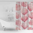 thumbnail image 4 of 54x78 Inch Shower Curtain Decorative Pink Coastal Shell Bathtub Bath Curtains Fabric Waterproof Bathroom Decor Summer Beach Ocean Nautical Small Stall Shower Curtain Set with 12 Hooks, 4 of 6