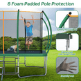thumbnail image 3 of Netrum 8 x 14ft Rectangle Trampoline for Kids and Adults, Outdoor Recreational Curved Poles Trampoline with Football Goal Net & Storage Bag & Ladder, 440LBS Bearing Bounce Trampoline Green, 3 of 8