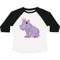 thumbnail image 3 of Inktastic Cute Purple Hippo Girls Toddler T-Shirt, 3 of 5