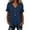 Navy, variant on Women's Button Up Ruffle Top Ladies Casual Notch Neck T Shirt Summer Short Sleeve Plain Loose Fit Solid Pullover Comfy Everyday Tee