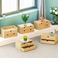 thumbnail image 6 of Desk Organizer with Drawers - Bamboo Desktop Organizers Storage | Wood Makeup Organizer for Bills, Office Supplies, Cosmetics, Seals, Kitchen Utensils, No Assembly Required, 6 of 14