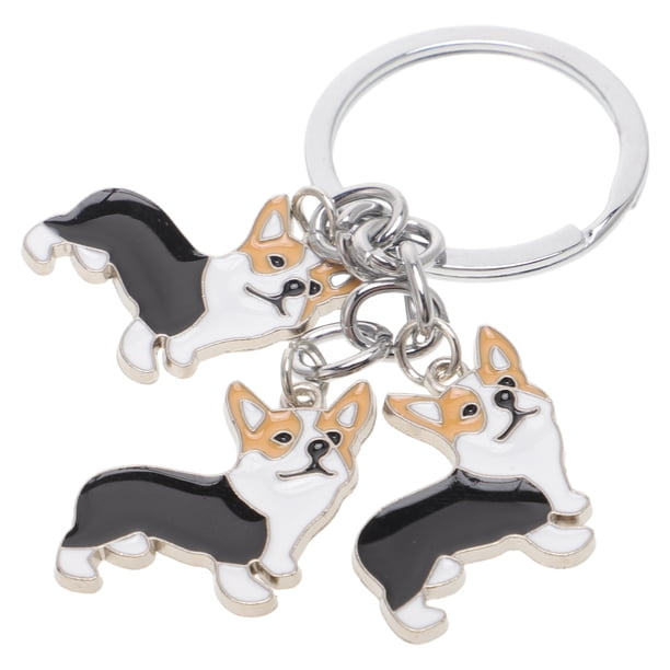 Llavero de coche con forma de perro, adorno colgante de moda para mujer (perro Keji negro)