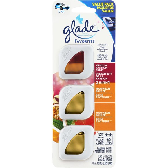 3pk Vent Oil, Hawaiian Breeze/Vanilla Passion Fruit