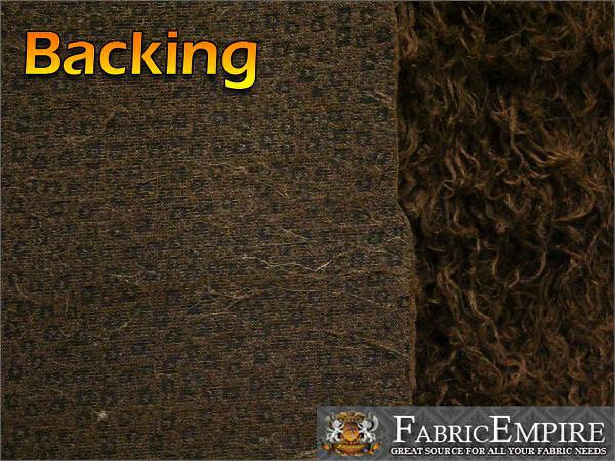 Faux Fur Long Pile Curly Fabric ALPACA BROWN / 60" Wide / Sold by the Yard
